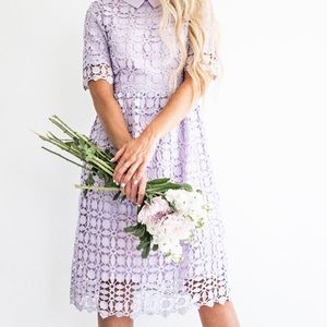 JESSAKAE lace lilac lace dress with collar